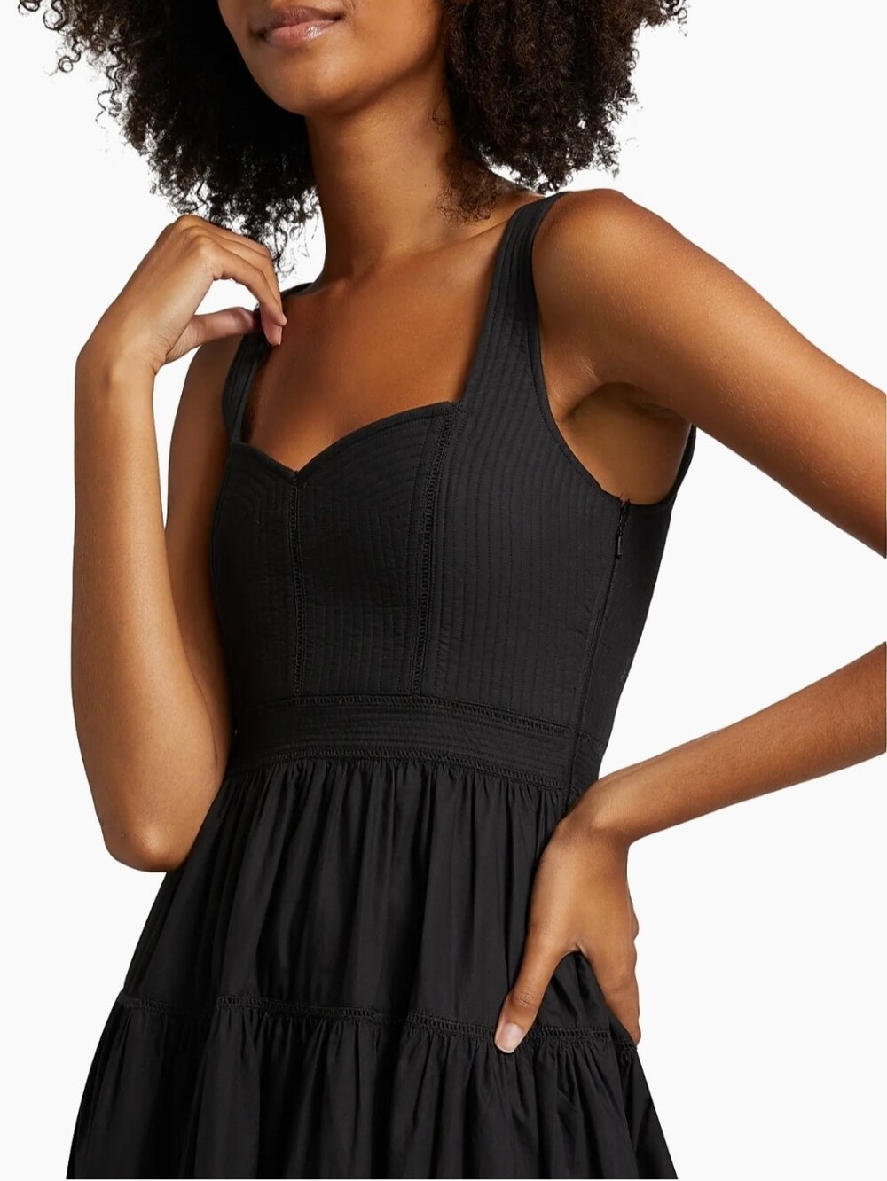 Ulla Johnson Isadora Quilted Cotton Fit & Flare Midi-Dress Size 0 - Picture 5 of 14